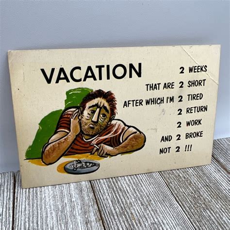 Art Vintage Working Man Vacation Humor Postcard Based On Number 2