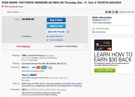 Tickets for Star Wars: The Force Awakens Already on eBay | WIRED