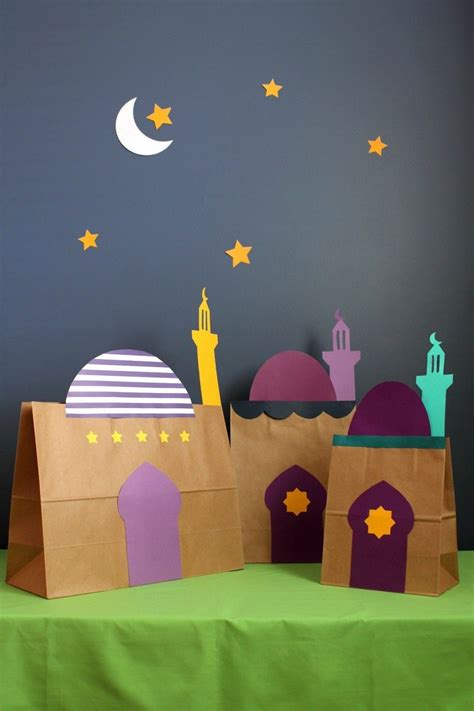 Paper Bag Mosques Ramadan Kids Ramadan Decorations Ramadan Crafts