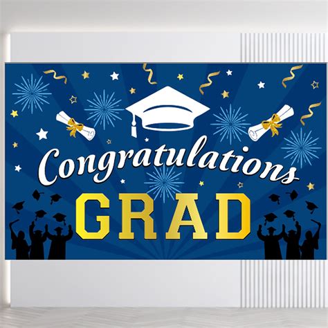 Marioyuzhang Party Decorations Extra Large Congrats Grad Banner 180x110