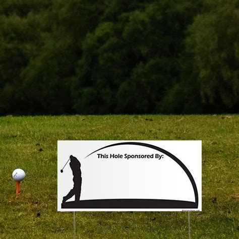 This Hole Sponsored By Golf Tournament Yard Signs 12x24 With Stakes 18