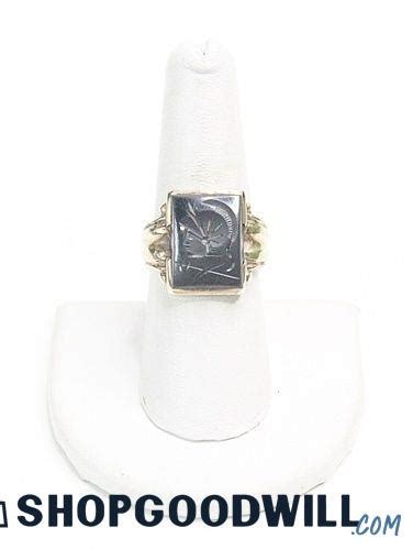 K Yellow Gold Hematite Intaglio Ring G Shopgoodwill