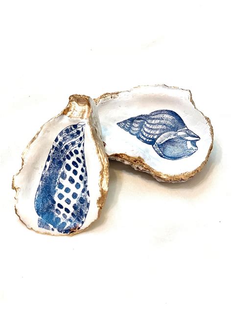 Anthropologie Inspired Oyster Shell Ring Dish Trinket Dish Coastal