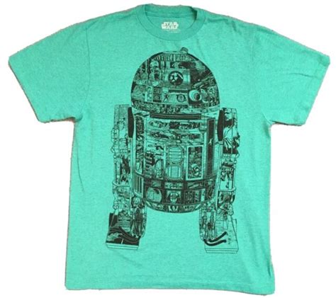 Star Wars R2d2 Green T Shirt Mens Medium Ebay