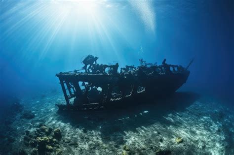 Premium Ai Image Underwater View Of A Sunken Shipwreck On A Tropical