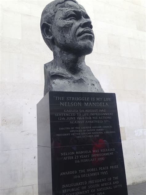 A statue honoring Nelson Mandela. | Nelson mandela, Greater london, Statue