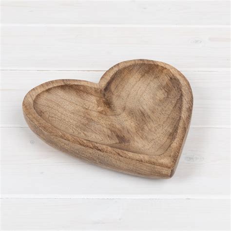 Wooden Heart Plate 15cm 42679 Homeware Storage Gainsborough