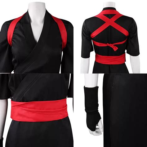 Temari Cosplay Costumes Black Short Sleeved Kimono Uniform Outfits For