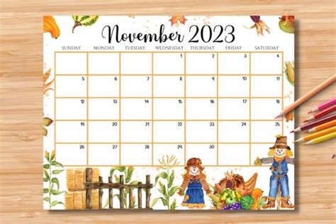 Editablefillable November 2023 Calendar Graphic By Hotobi · Creative