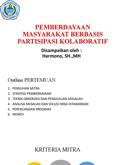 Pemberdayaan Masyarakat Berbasis Partisipasi Kolaboratif Pdf