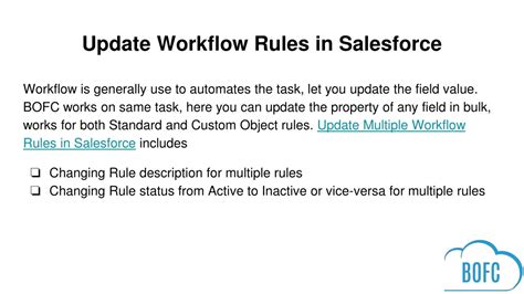 Ppt Update Multiple Workflow Rules In Salesforce Powerpoint