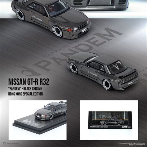 Inno64 164 Nissan Skyline Gtr R32 Pandem Black Chrome Tokyo Station