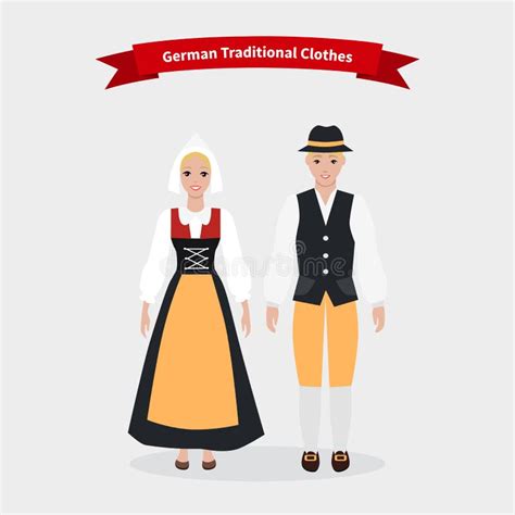 German Traditional Clothes People Stock Vector Illustration Of