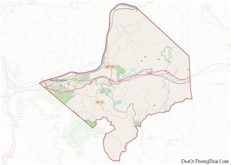 Map of Cabell County, West Virginia - Thong Thai Real