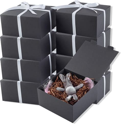 Paquete De 12 Cajas De Regalo Con Tapas Cajas De Regalo Negras A