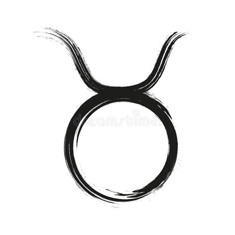 Zodiac Sign Taurus Brush Hand Drawn Circle Taurus Zodiac Sign Hand