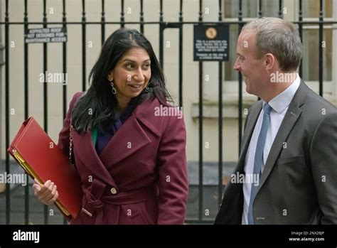 Suella Braverman Mp Home Secretary And Dominic Raab Deputy Prime Minister Leaving Downing