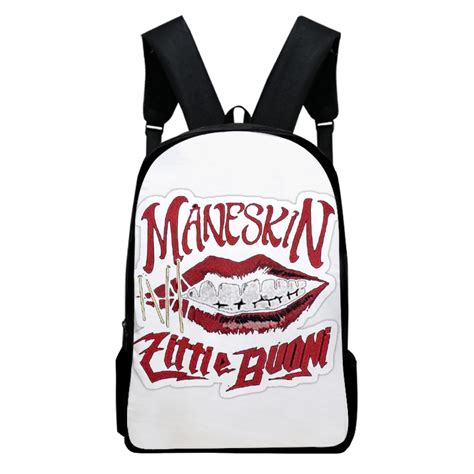 Maneskin Merch Oxford Cloth Shoulder Backpack Multi Zipper Pack Casual