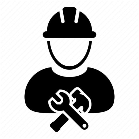 Builder Construction Engineer Hard Hat User Worker Wrench Icon