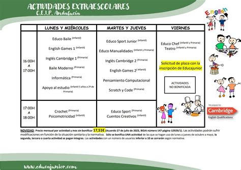 Actividades Extraescolares CEIP Andalucía