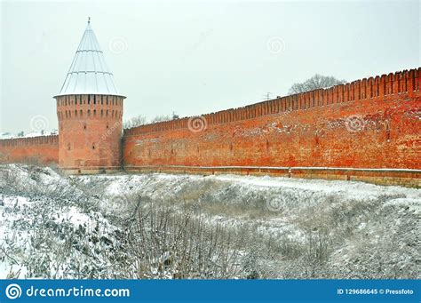 Smolensk Kremlin Fortress Wall In Smolensk Russia Editorial Image