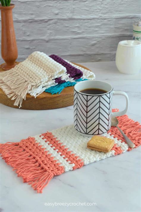 Easy Mug Rug Crochet Pattern Easy Breezy Crochet