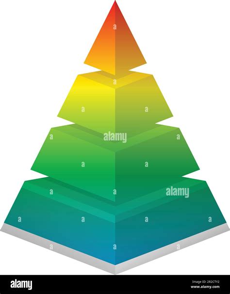 Four Level Colorful Pyramid On White Background Stock Vector Image