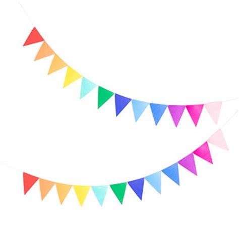 LOVENJOY 2 Assembled Rainbow Banners Felt Bunting Multicolor For