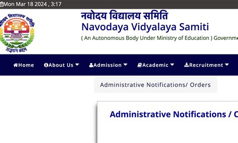 Navodaya Gov In Vacancy Nvs Non Teaching Recruitment