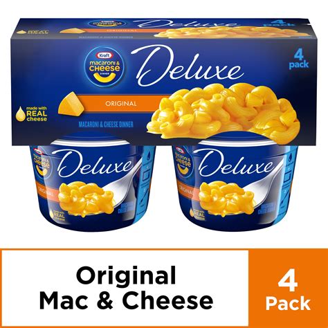 Kraft Deluxe Original Mac And Cheese Cups Easy Microwavable Dinner 9 56oz 4ct Brickseek