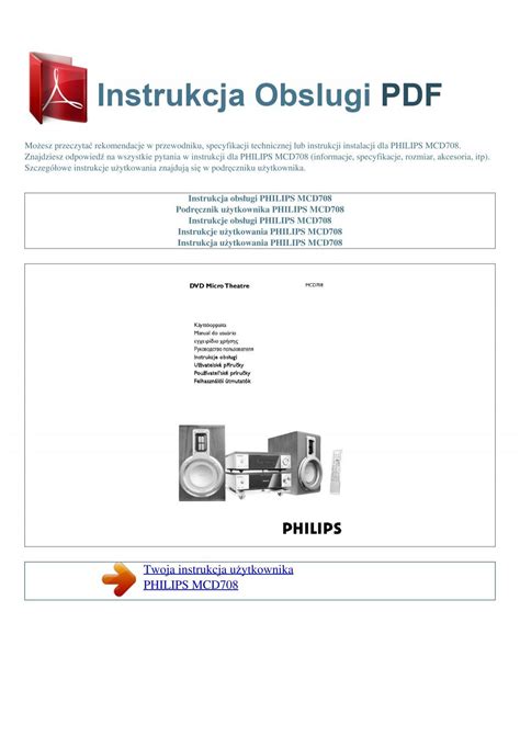 Instrukcja Obs Ugi Philips Mcd Instrukcja Obslugi Pdf