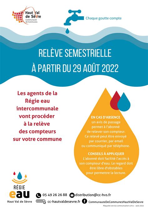 Relevé de votre compteur deau par la communauté de communes