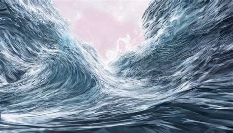 Realistic Digital Painting Of A Tidal Wave In New York Stable