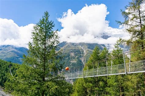 4k Charles Kuonen Suspension Bridge Switzerland Mountains Bridges