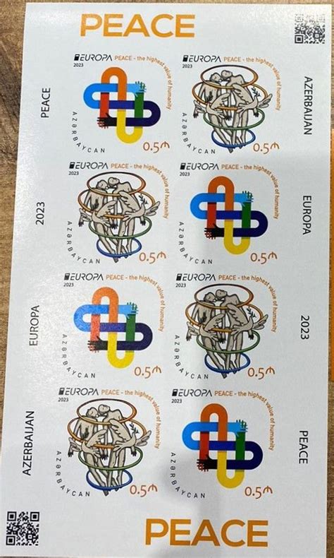 Azerbaijan Europa Cept Imperforated Sheet Mnh Europe