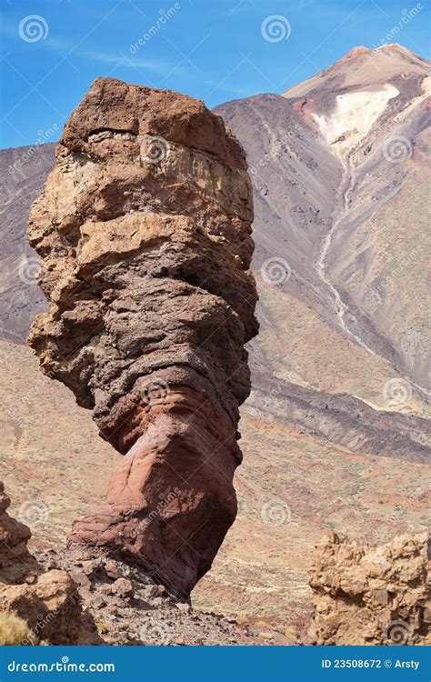 Roques De Garcia And Pico Del Teide Mountain Volcano In The Background