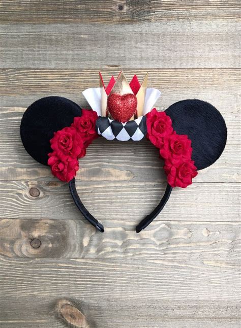 Queen Of Hearts Minnie Ears Alice In Wonderland Headband