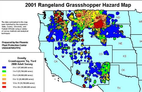 Outbreak Info Grasshopper Forecast 2001 Usda Ars