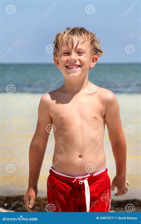 Boy At The Beach Stock Image Image Of Holiday Five Vacation 5487077