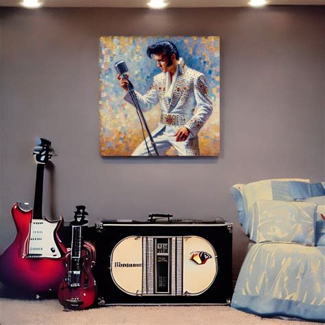 Elvis Presley The King Immortalized In Stunning 28″x28″ Canvas Wall