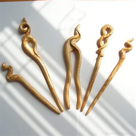 Hand Carved Wooden Hairpins By Ambersculpture On Deviantart Hair