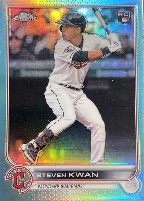 Steven Kwan 2022 Topps Chrome Update USC85 Aqua Refractor 250 PSA 10