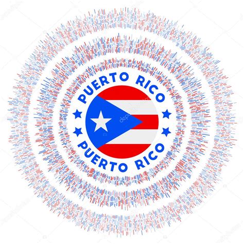 Símbolo de Puerto Rico Radiante bandera de país con rayos de colores