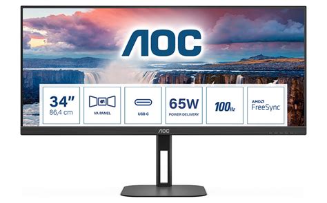 Aoc V U V C Bk In Ultrawide Curved Q Comms Express