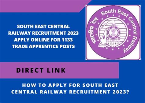 South East Central Railway Recruitment Apply Posts