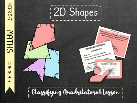 D Shapes Classifying Quadrilaterals Lesson Teaching Resources