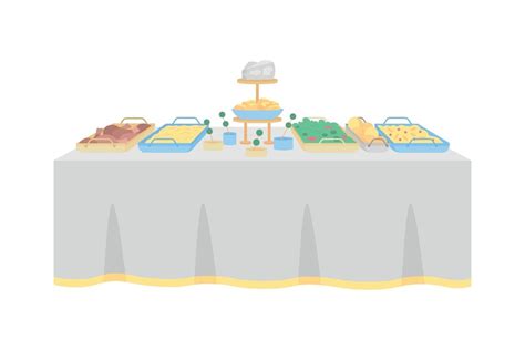 Buffet table for wedding reception flat color vector object 2467997 Vector Art at Vecteezy