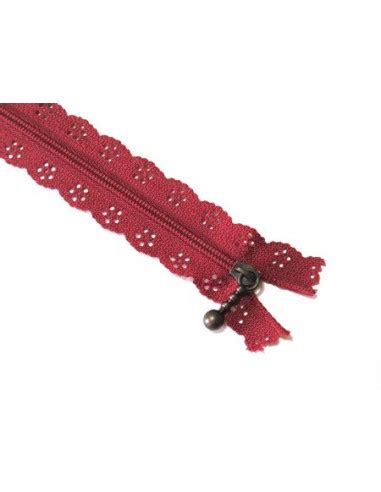 Fermeture Clair Dentelle Cm Rouge Fonc