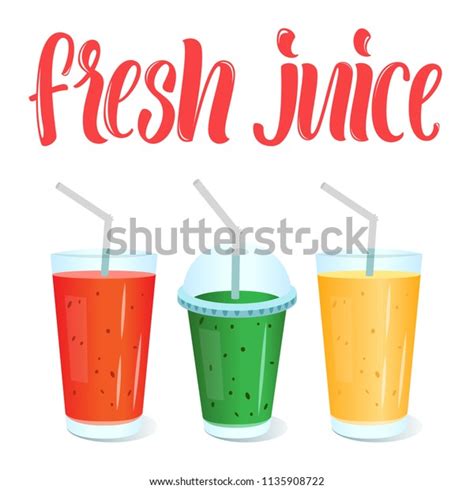 Fresh Juices Menu Template Vector Glasses Stock Vector Royalty Free