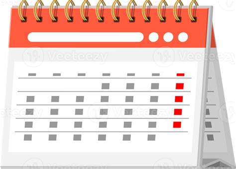 Paper Spiral Wall Calendar 35773912 Png